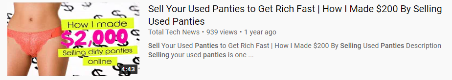 selling used panties